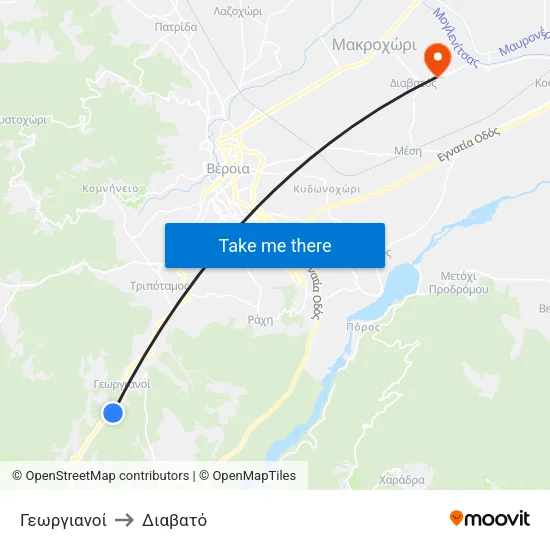 Γεωργιανοί to Διαβατό map