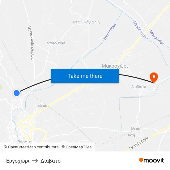 Εργοχώρι to Διαβατό map