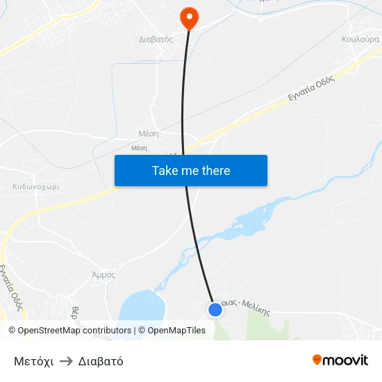 Μετόχι to Διαβατό map