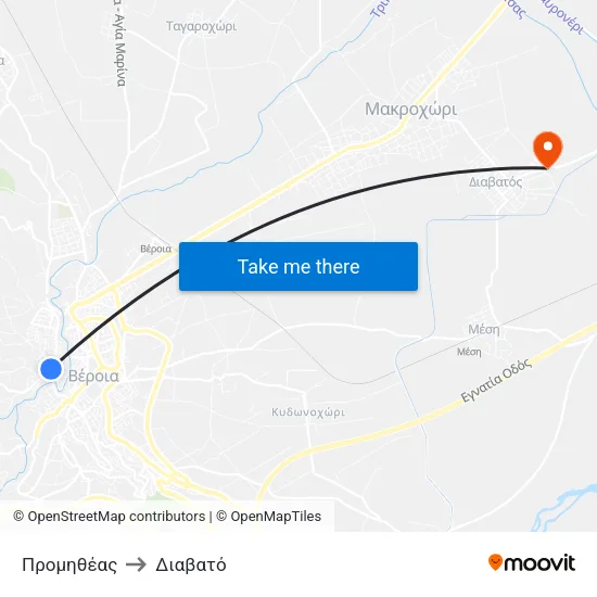 Προμηθέας to Διαβατό map