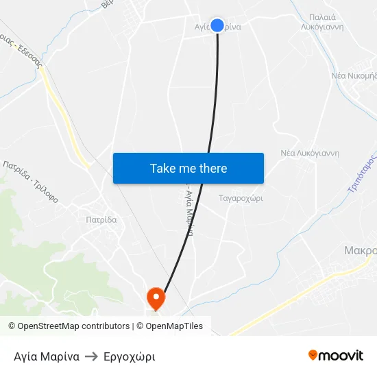 Αγία Μαρίνα to Εργοχώρι map