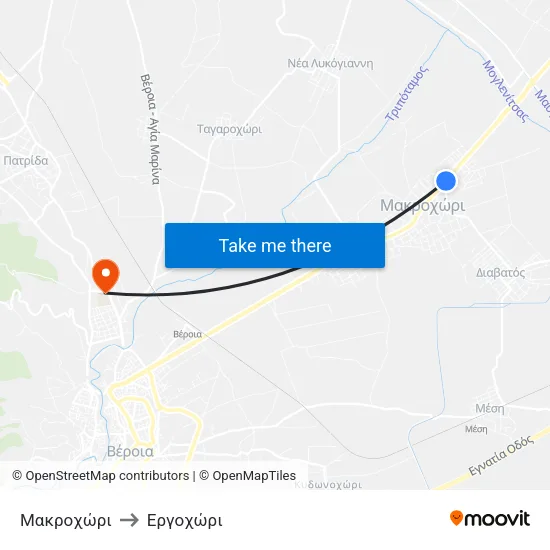 Μακροχώρι to Εργοχώρι map