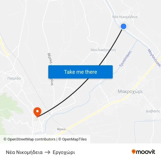 Νέα Νικομήδεια to Εργοχώρι map