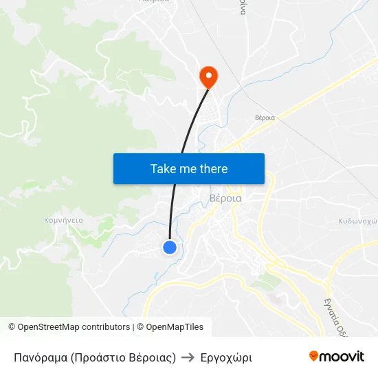 Πανόραμα (Προάστιο Βέροιας) to Εργοχώρι map