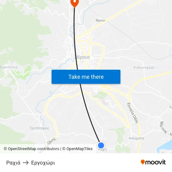 Ραχιά to Εργοχώρι map