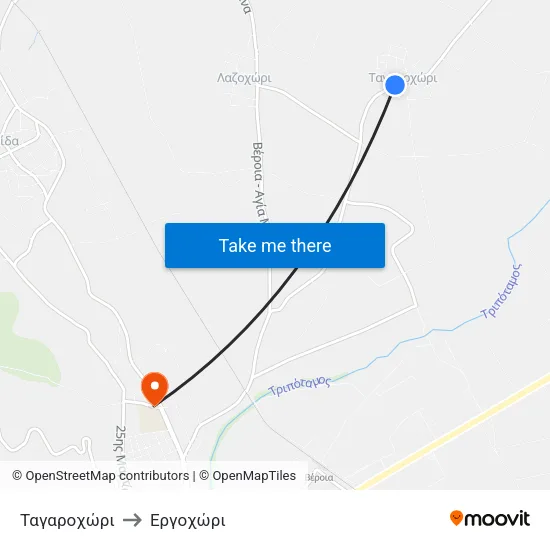Ταγαροχώρι to Εργοχώρι map