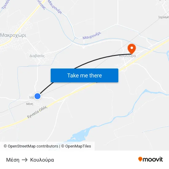 Μέση to Κουλούρα map
