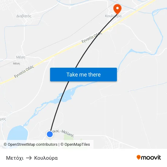 Μετόχι to Κουλούρα map