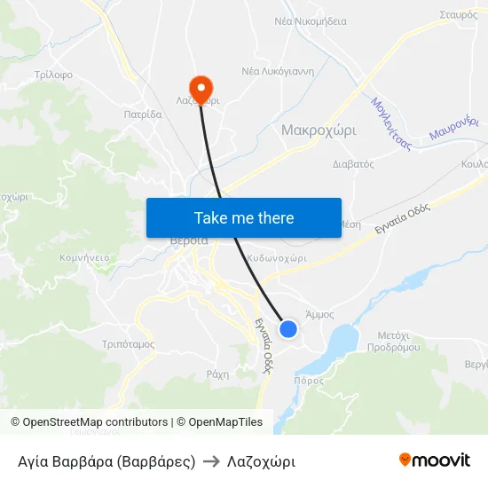 Αγία Βαρβάρα (Βαρβάρες) to Λαζοχώρι map