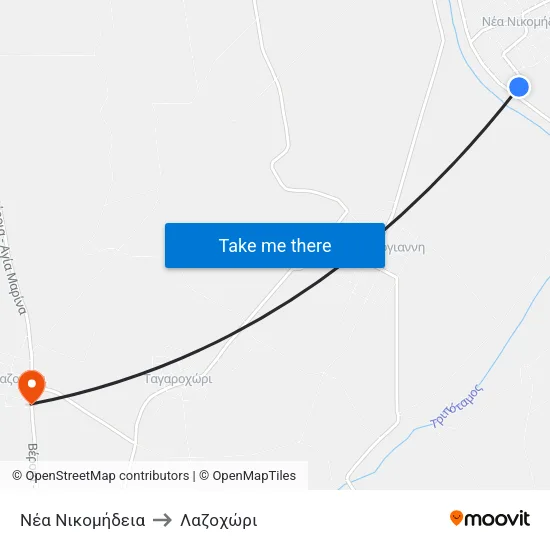 Νέα Νικομήδεια to Λαζοχώρι map