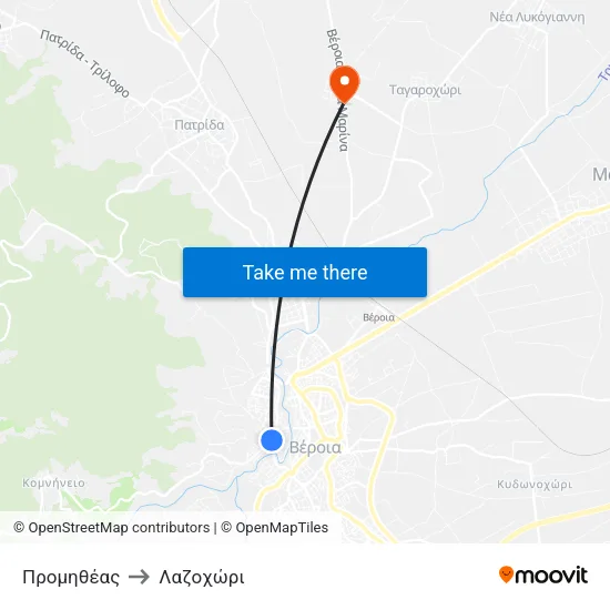 Προμηθέας to Λαζοχώρι map