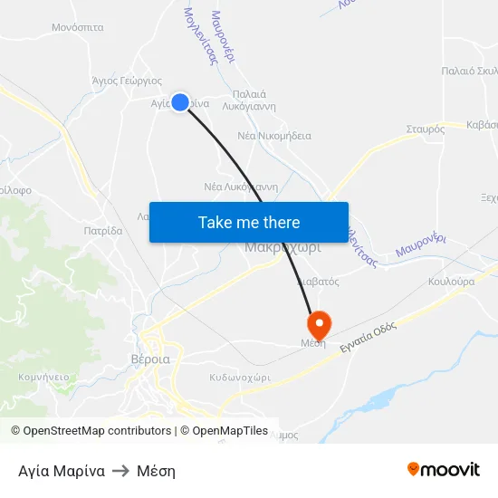 Αγία Μαρίνα to Μέση map