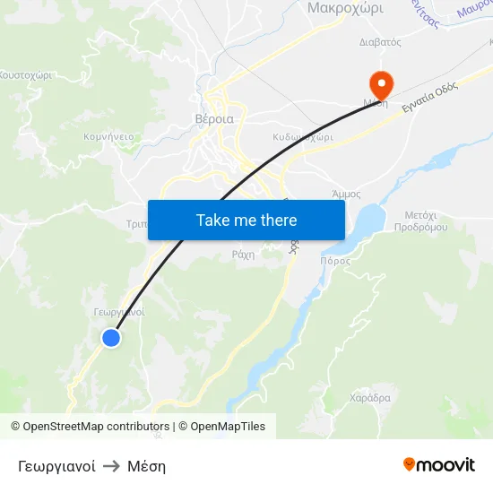 Γεωργιανοί to Μέση map