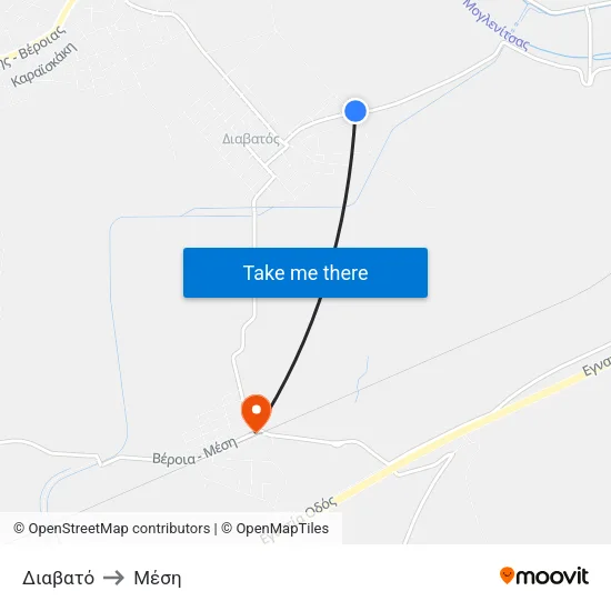 Διαβατό to Μέση map