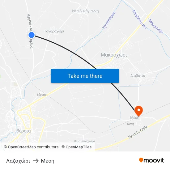 Λαζοχώρι to Μέση map