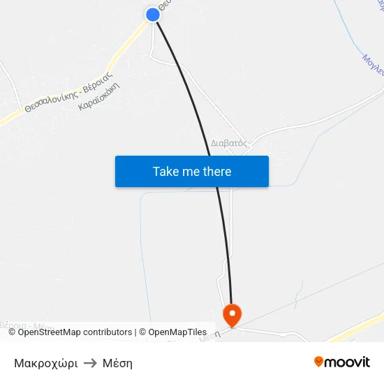 Μακροχώρι to Μέση map