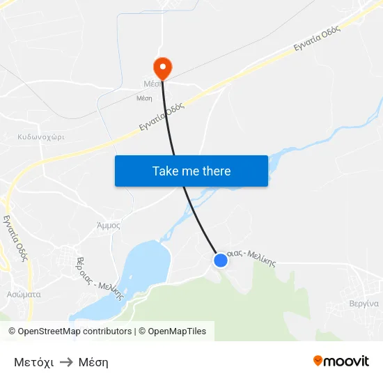 Μετόχι to Μέση map