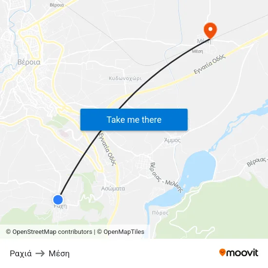 Ραχιά to Μέση map