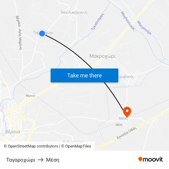 Ταγαροχώρι to Μέση map