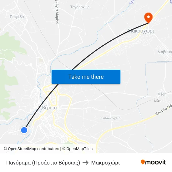 Πανόραμα (Προάστιο Βέροιας) to Μακροχώρι map