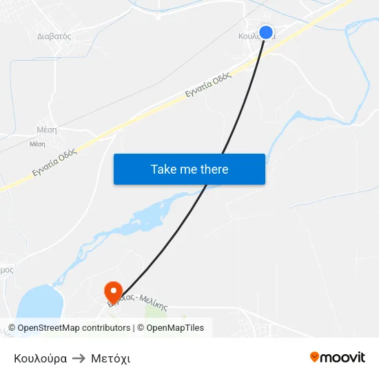 Κουλούρα to Μετόχι map