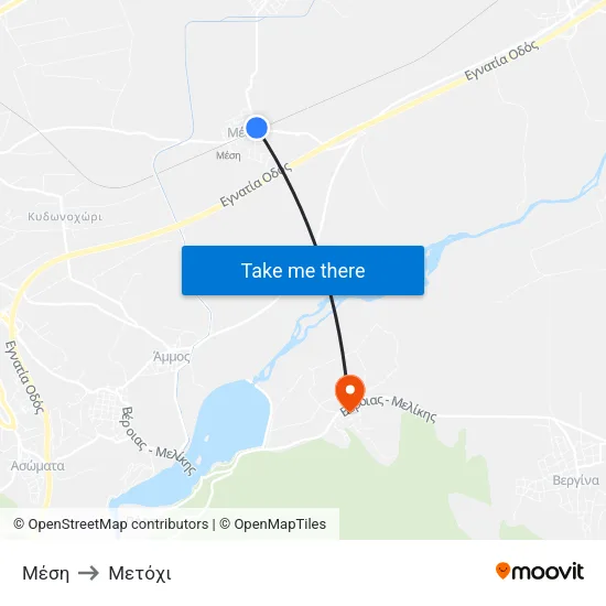 Μέση to Μετόχι map