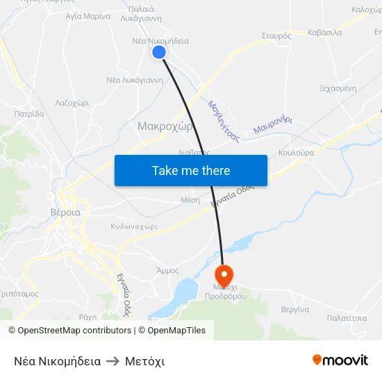 Νέα Νικομήδεια to Μετόχι map