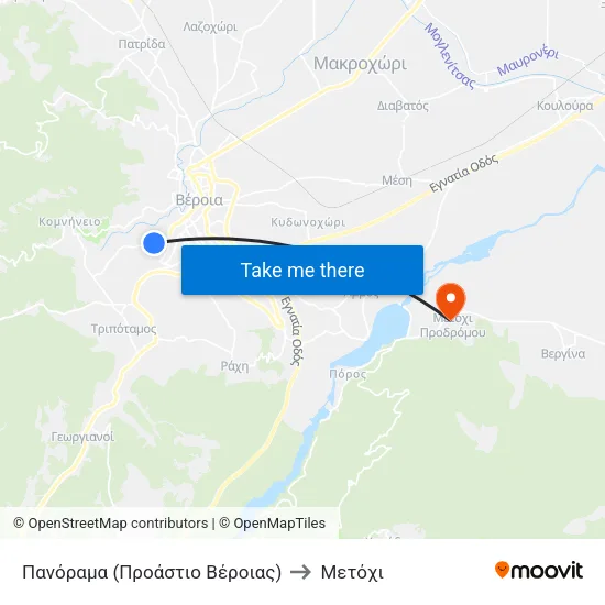 Πανόραμα (Προάστιο Βέροιας) to Μετόχι map