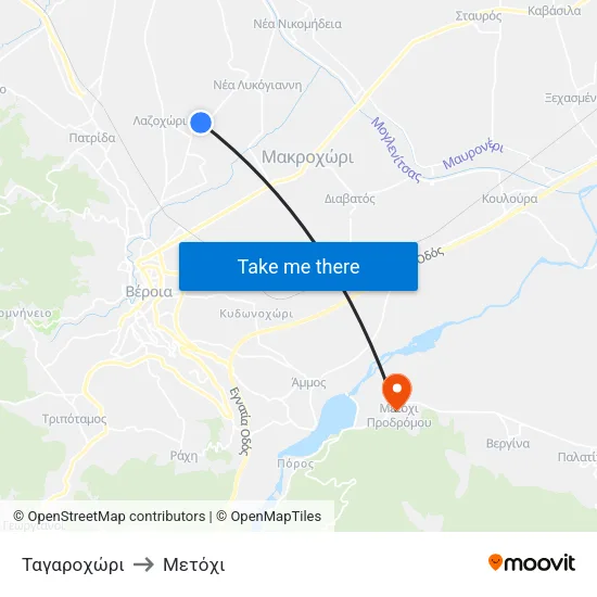 Ταγαροχώρι to Μετόχι map