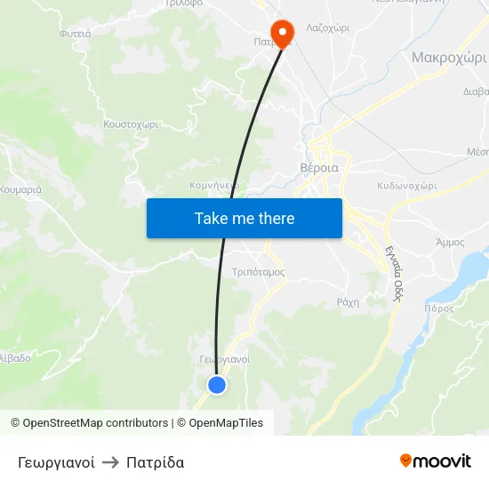 Γεωργιανοί to Πατρίδα map