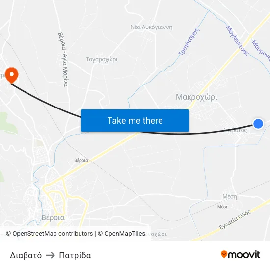 Διαβατό to Πατρίδα map