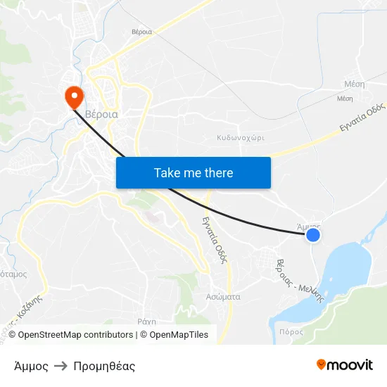 Άμμος to Προμηθέας map