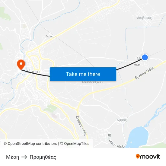 Μέση to Προμηθέας map