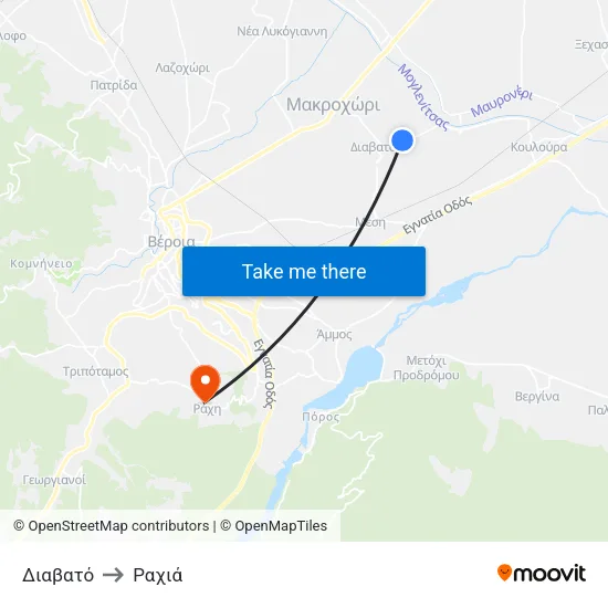 Διαβατό to Ραχιά map