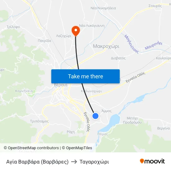 Αγία Βαρβάρα (Βαρβάρες) to Ταγαροχώρι map