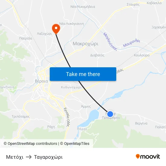 Μετόχι to Ταγαροχώρι map