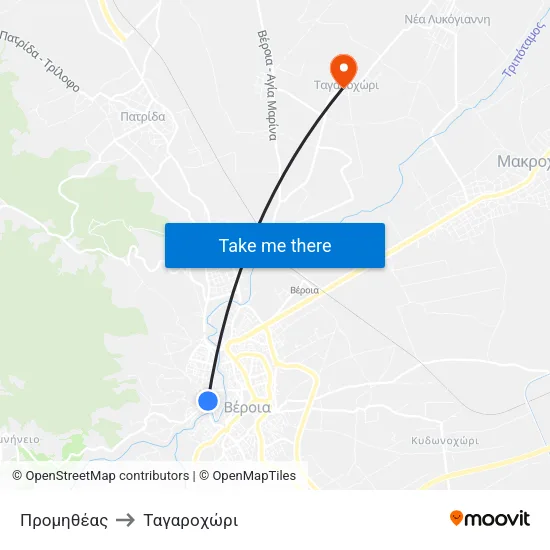 Προμηθέας to Ταγαροχώρι map