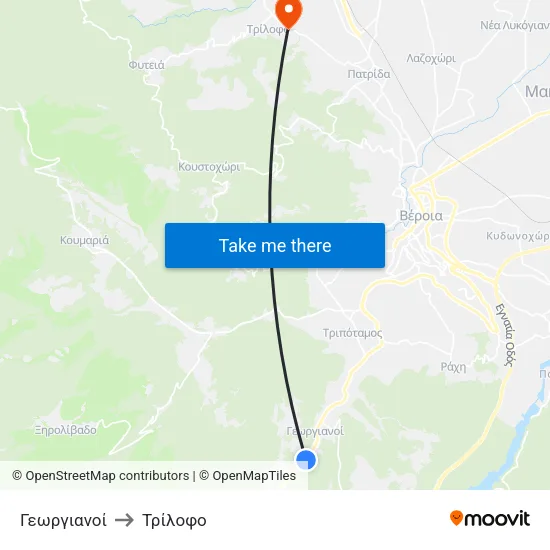 Γεωργιανοί to Τρίλοφο map