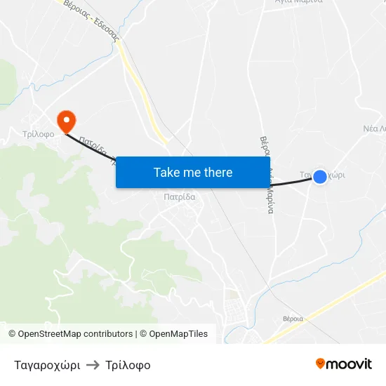 Ταγαροχώρι to Τρίλοφο map