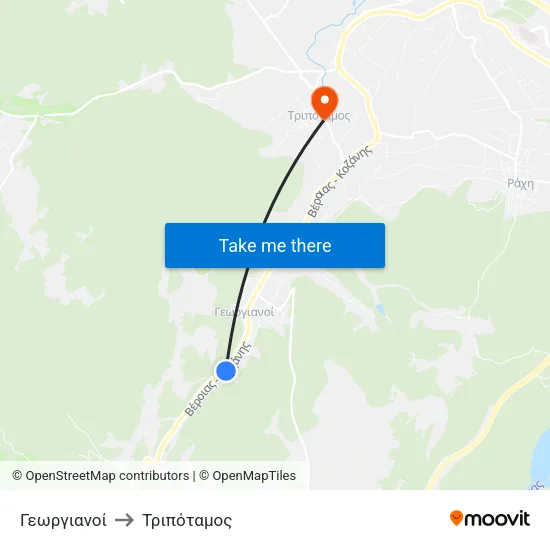 Γεωργιανοί to Τριπόταμος map