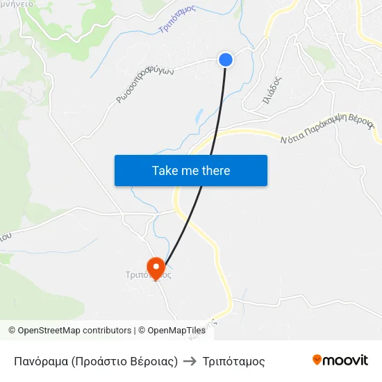Πανόραμα (Προάστιο Βέροιας) to Τριπόταμος map