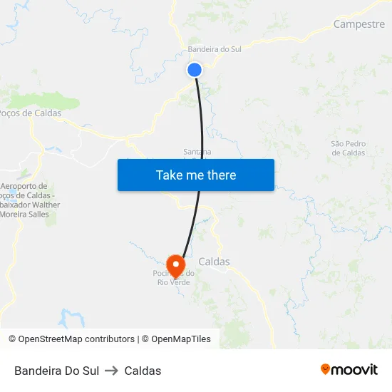 Bandeira Do Sul to Caldas map