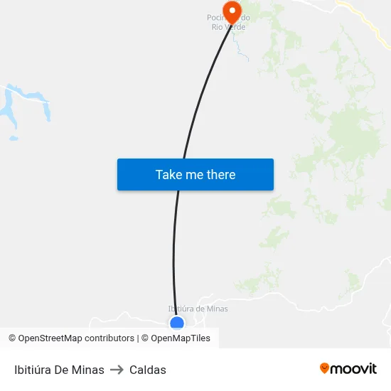 Ibitiúra De Minas to Caldas map