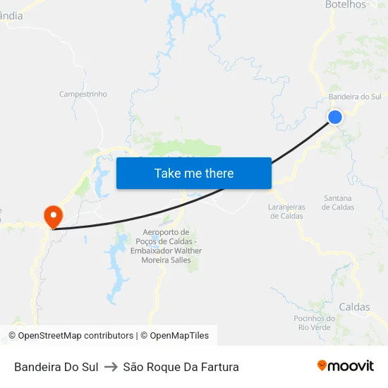 Bandeira Do Sul to São Roque Da Fartura map