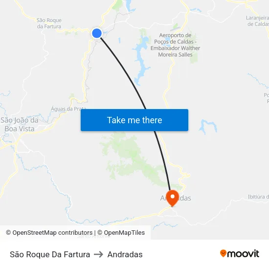São Roque Da Fartura to Andradas map
