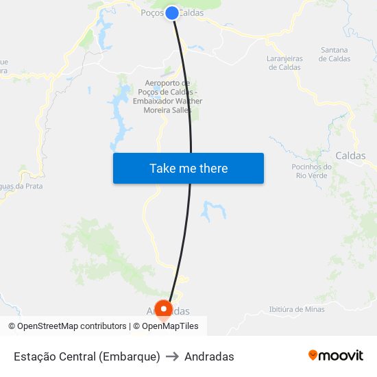 Estação Central (Embarque) to Andradas map