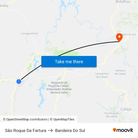 São Roque Da Fartura to Bandeira Do Sul map