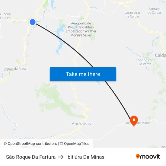 São Roque Da Fartura to Ibitiúra De Minas map