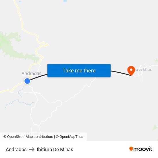 Andradas to Ibitiúra De Minas map