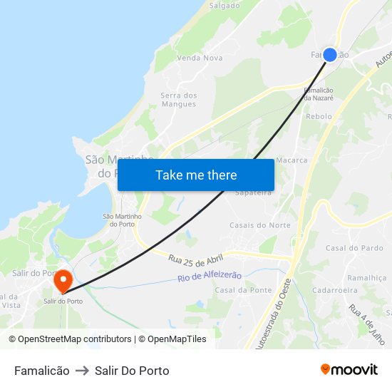 Famalicão to Salir Do Porto map
